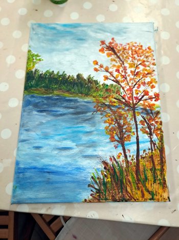 Maľba akrylom - jeseň